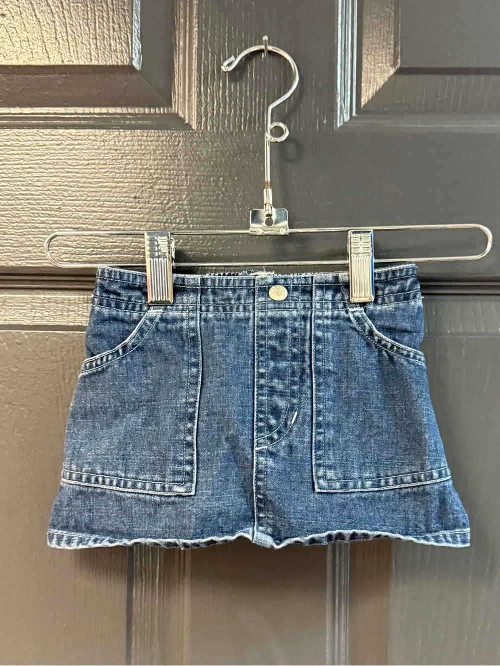 Vintage Y2K Old Navy Blue Denim Pocket Mini Skirt